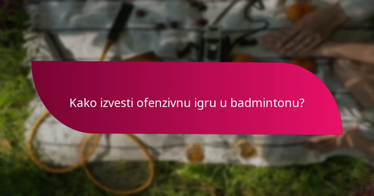 Kako izvesti ofenzivnu igru u badmintonu?